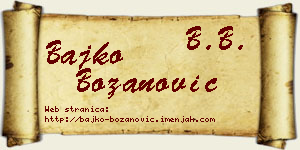 Bajko Božanović vizit kartica